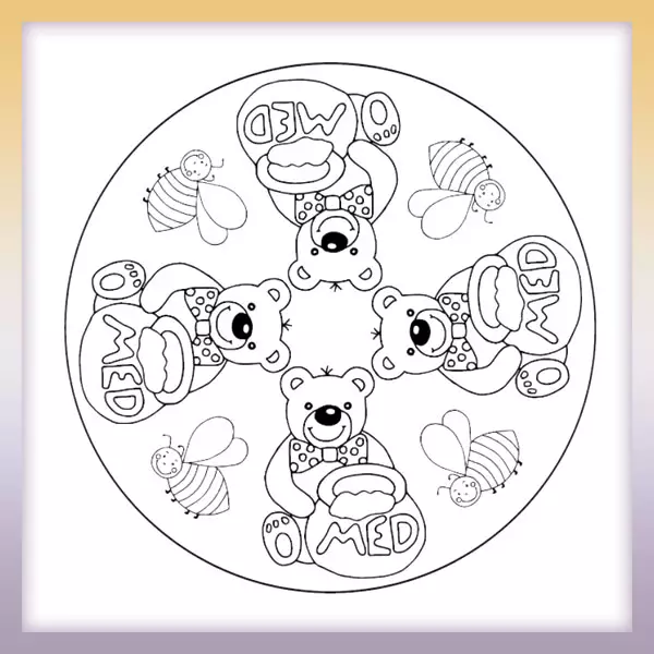 Mandala - teddy bear - Online coloring page