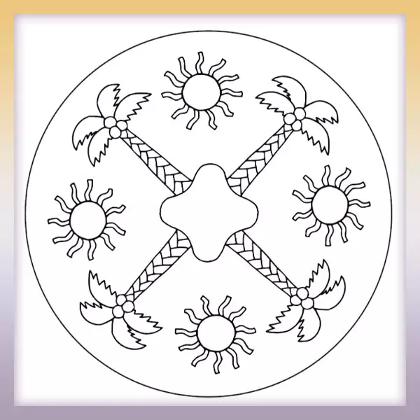 Mandala - palm trees - Online coloring page