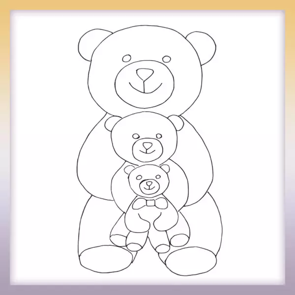 Bear family - Online coloring page