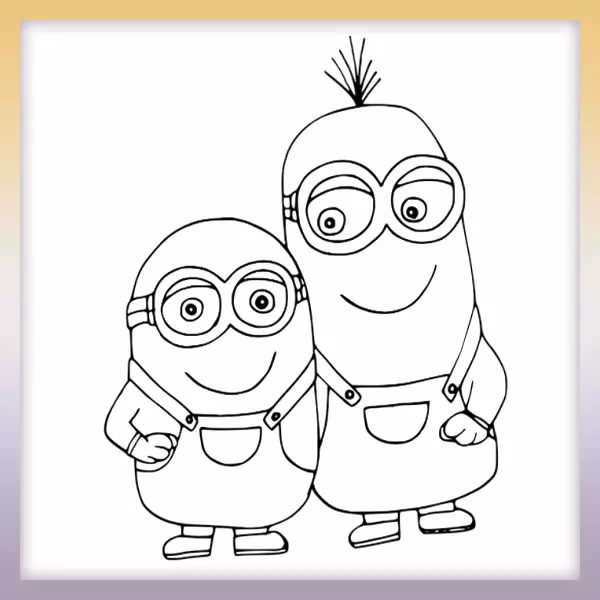 Kevin and Bob - Minions - Online coloring page