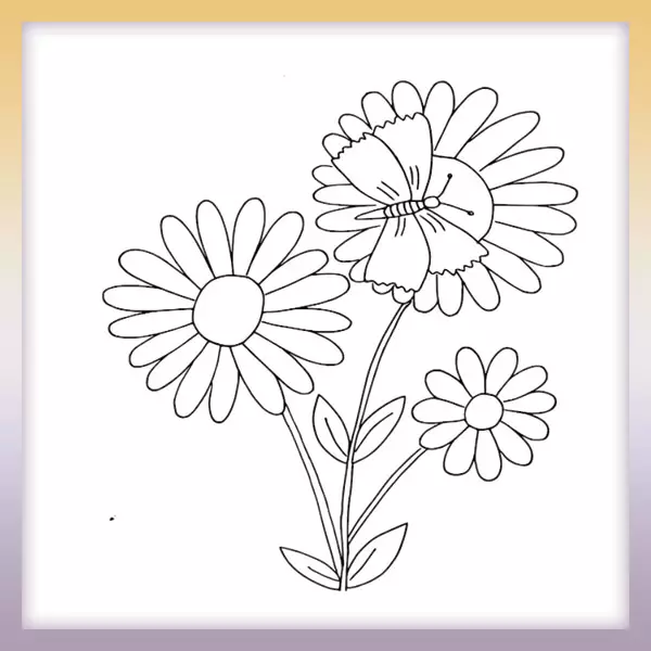 Butterfly on a flower - Online coloring page