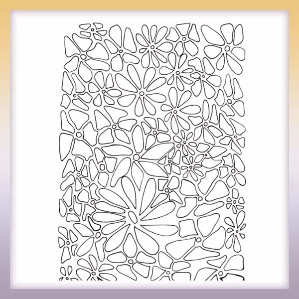 Mosaic of flowers - Online coloring page