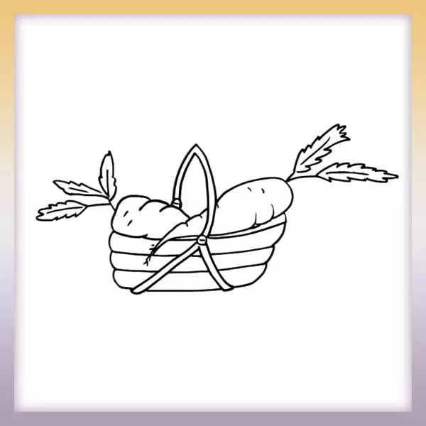 Carrots in a basket - Online coloring page