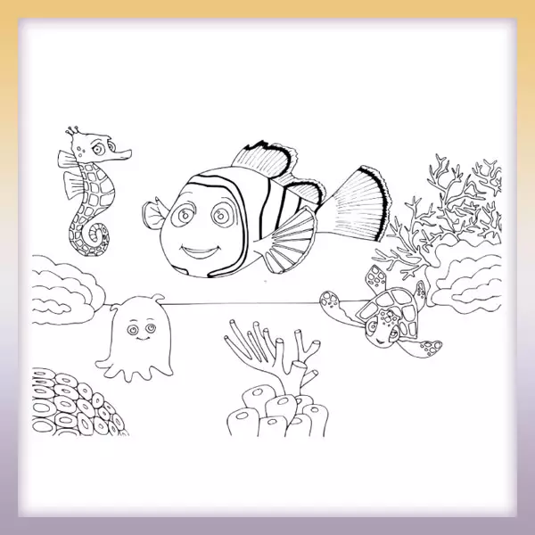 Nemo and Squirt - Online coloring page
