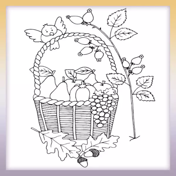 Fruit basket - Online coloring page