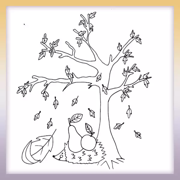 Falling leaves - Online coloring page