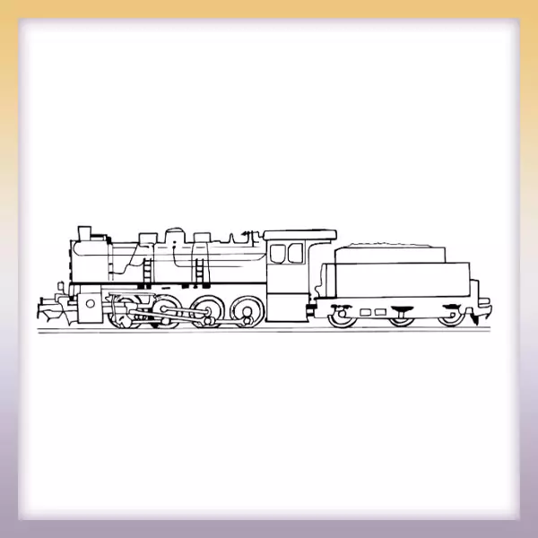 Steam locomotive - Online coloring page