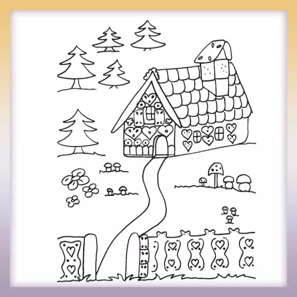 Gingerbread house - Online coloring page