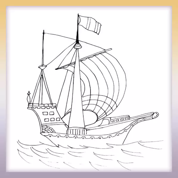 Sailing boat - Online coloring page