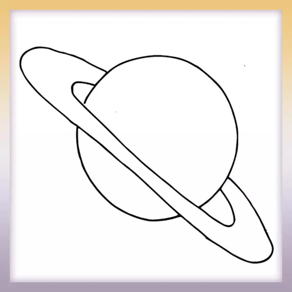 Planet with a ring - Online coloring page