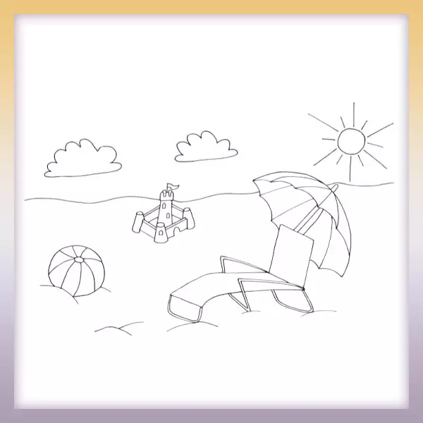 Beach chair - Online coloring page