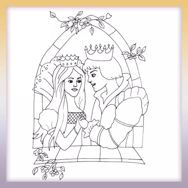 Prince and princess - Online coloring page