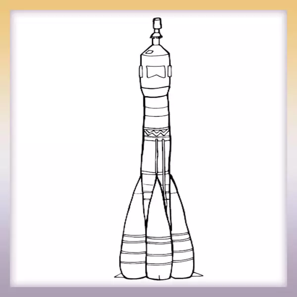 Soyuz rocket - Online coloring page