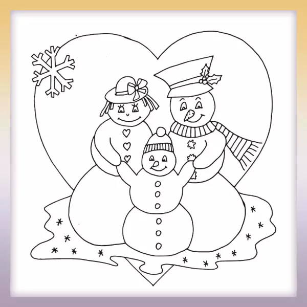 Snowman family - Online coloring page