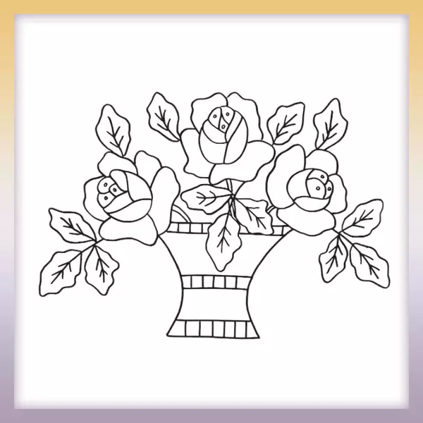 Roses in a vase - Online coloring page