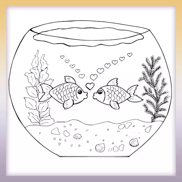 Fish in the aquarium - Online coloring page