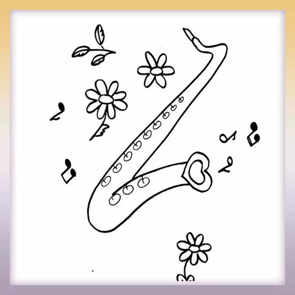 Saxophone - Online coloring page