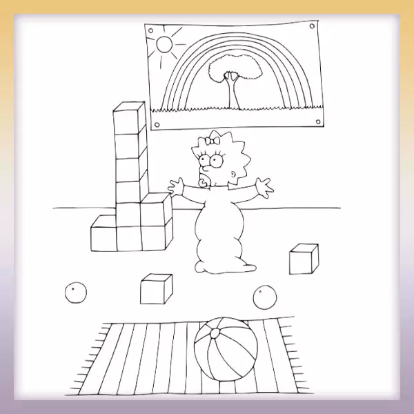 The Simpsons - Maggie in the nursery - Online coloring page