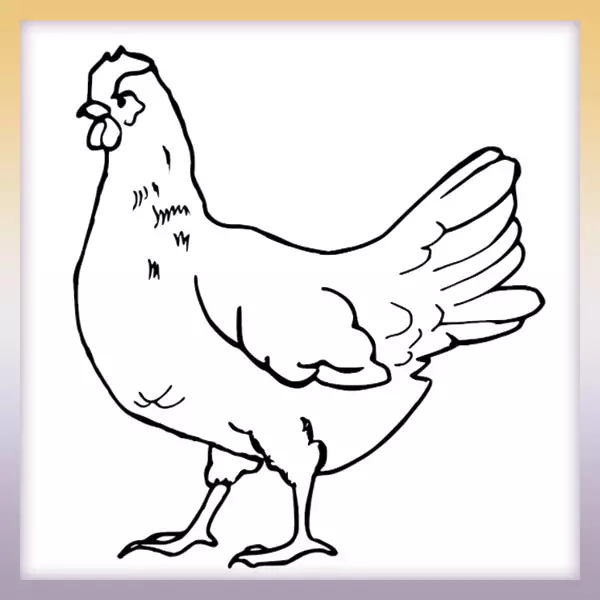 Hen - Online coloring page