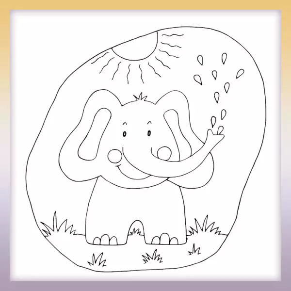 Elephant - Online coloring page