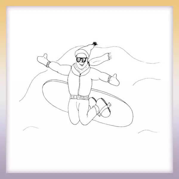 Snowboarder - Online coloring page