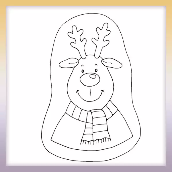 Reindeer Rudolf - Online coloring page
