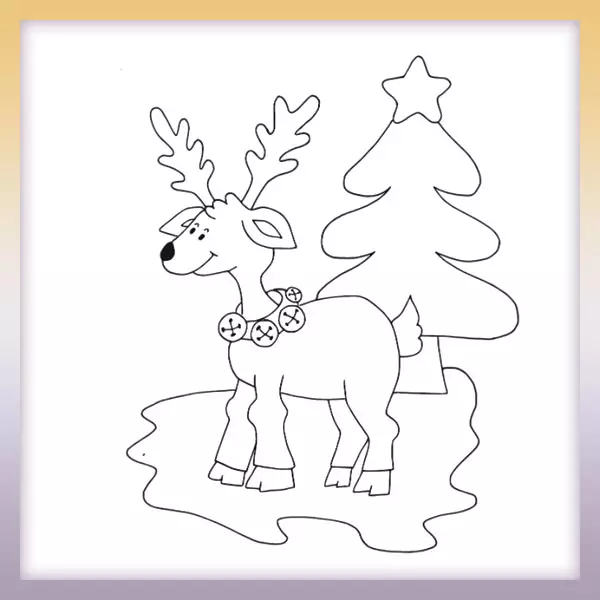 Reindeer with a necklace - Online coloring page