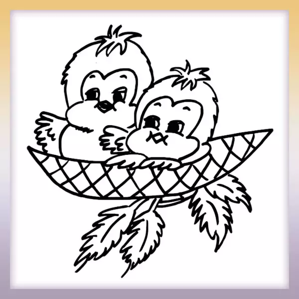 Owls - Online coloring page