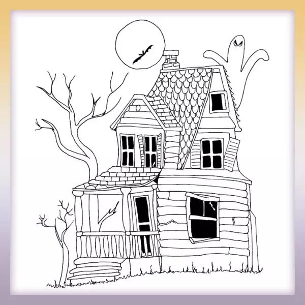Haunted House - Online coloring page