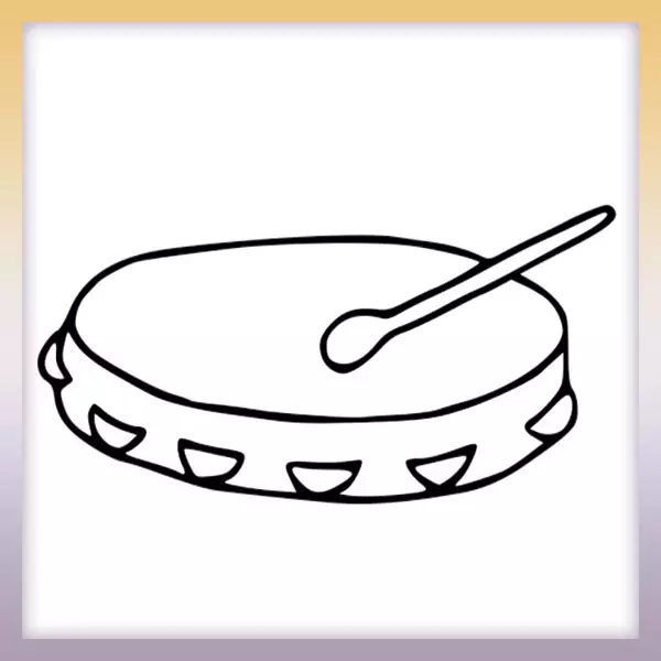 Tambourine - Online coloring page