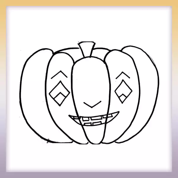 Smiling pumpkin - Online coloring page