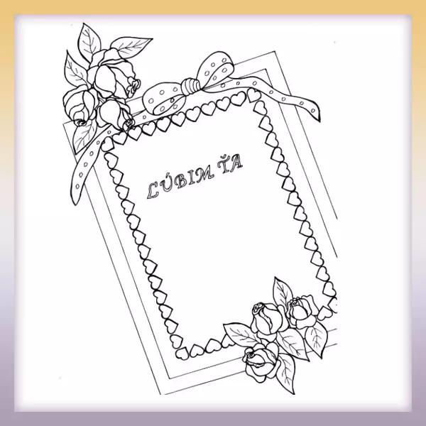 Valentine's card - Online coloring page