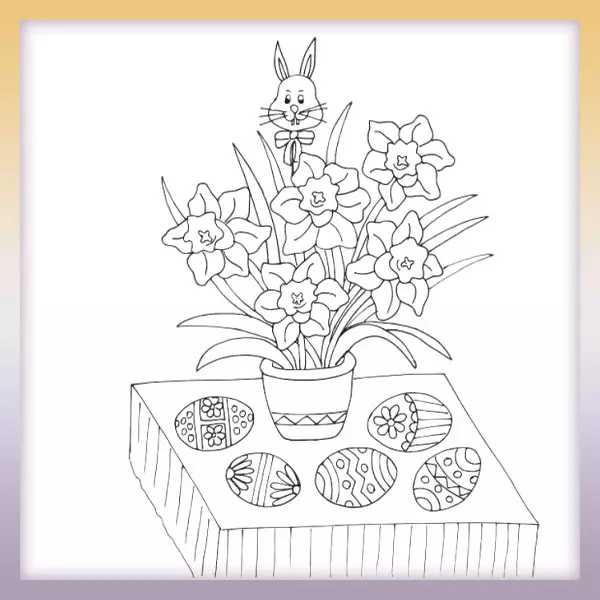 Easter table - Online coloring page