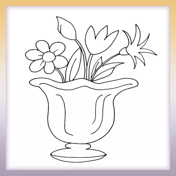 Vase with flowers - Online coloring page