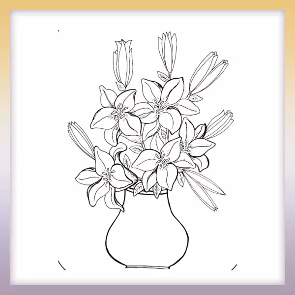 Vase with flowers - Online coloring page
