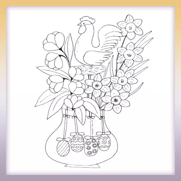 Easter vase - Online coloring page