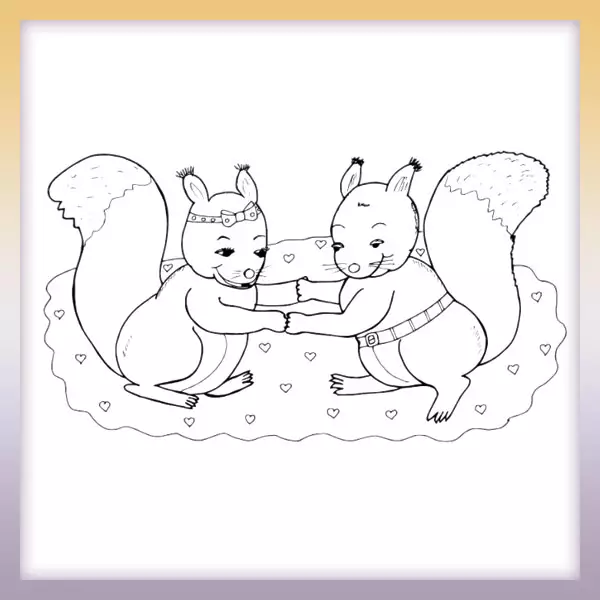 Squirrels - Online coloring page
