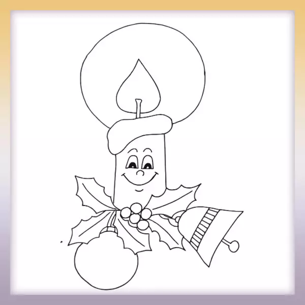 Christmas candle - Online coloring page