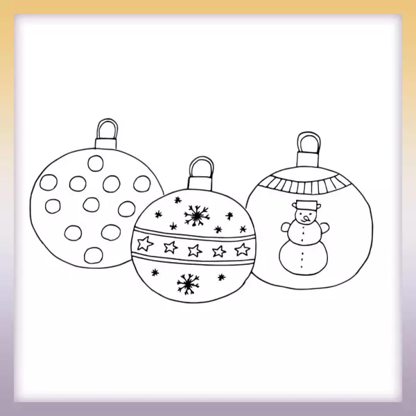 Christmas balls - Online coloring page