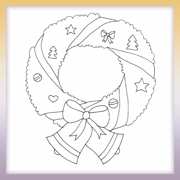 Christmas wreath - Online coloring page