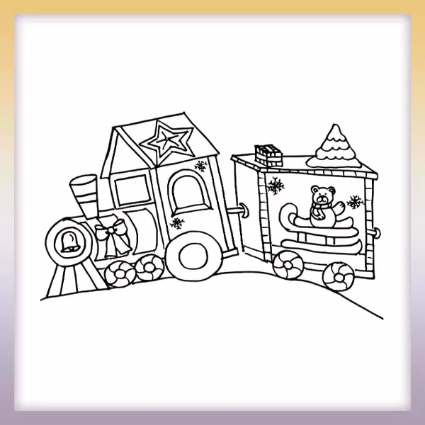 Christmas train - Online coloring page