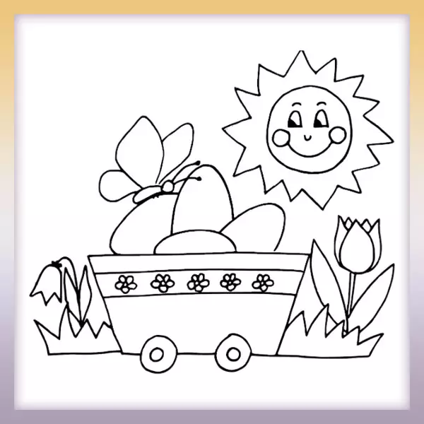 Egg cart - Online coloring page