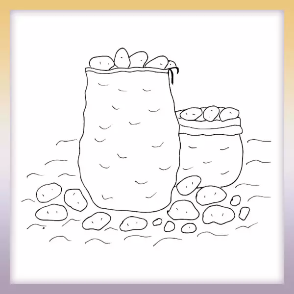 A bag of potatoes - Online coloring page