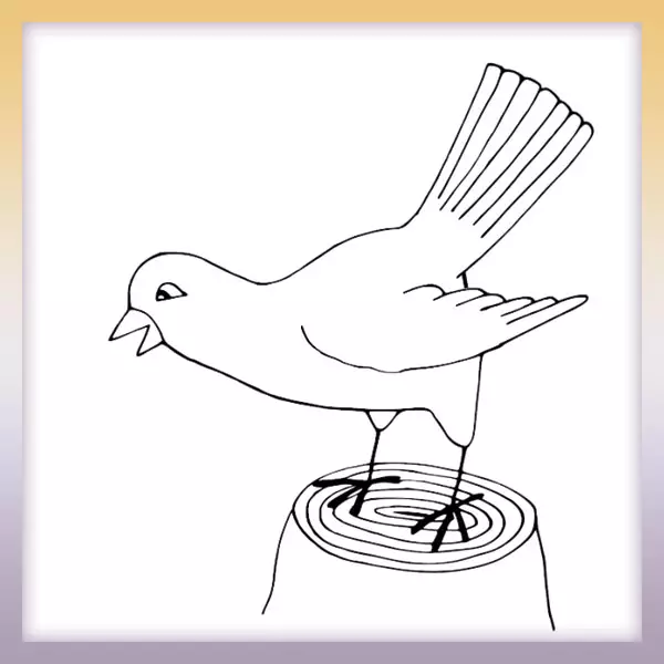 Bird on the cob - Online coloring page