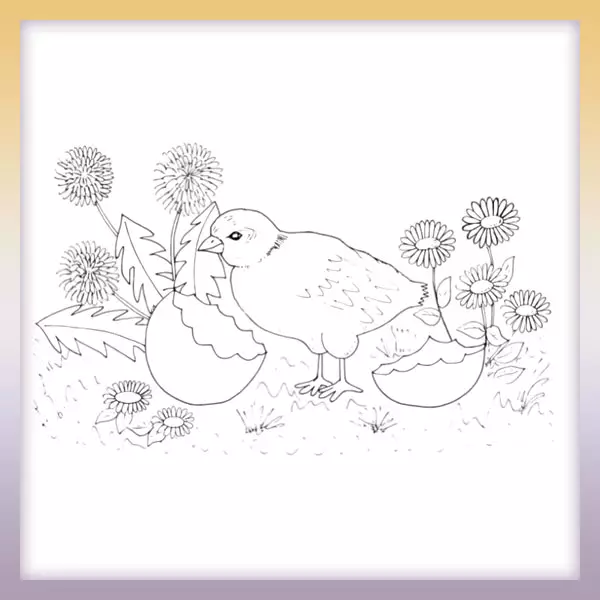 Hatched chicken - Online coloring page