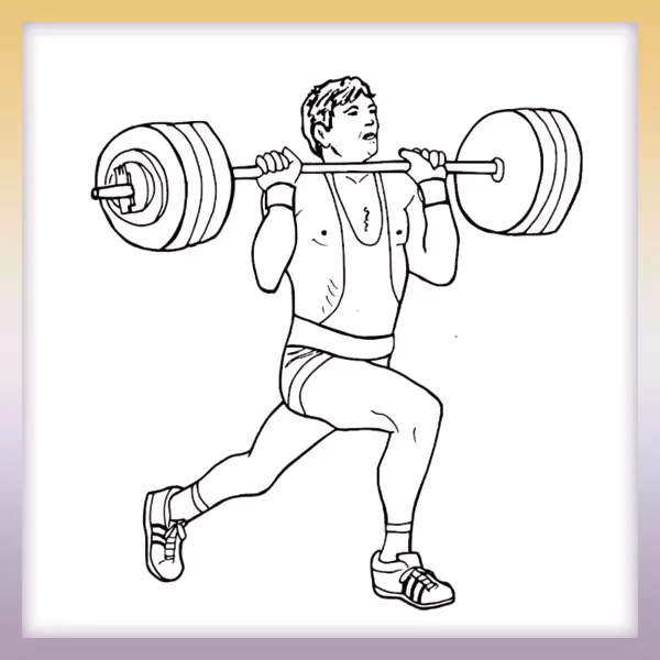 Weightlifter - Online coloring page