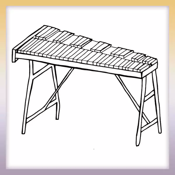 Xylophone - Online coloring page