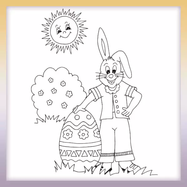 Rabbit and Easter egg - Online coloring page