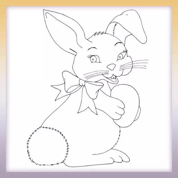 Bunny with an egg - Online coloring page