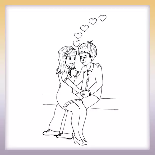 Lovers - Online coloring page